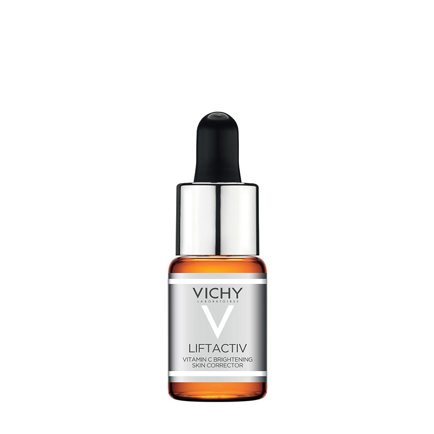 A bottle of VICHY LIFTACTIV Vitamin C Skin Brightening Corrector with a dropper dispenser.