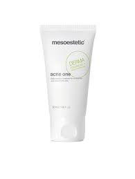 A tube of Mesoestetic acne one blemish treatment moisturizer.