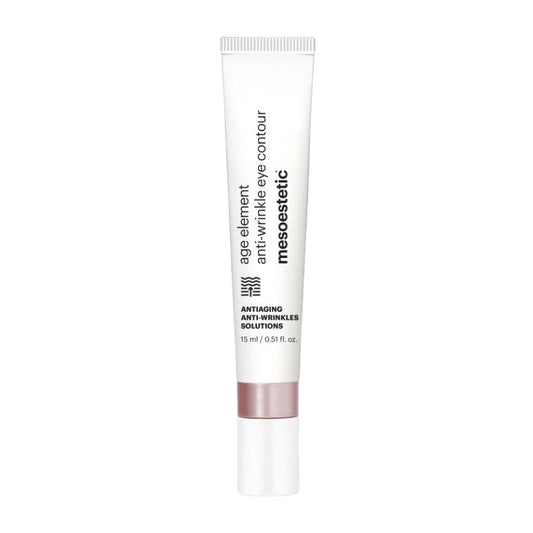 A tube of Age Element Anti-Wrinkle Eye Contour cream with a ceramic applicator, designed for reducing wrinkles around the eye area.