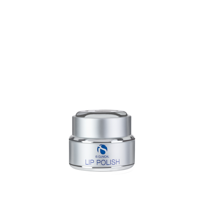 A small jar of lip polish against a white background.