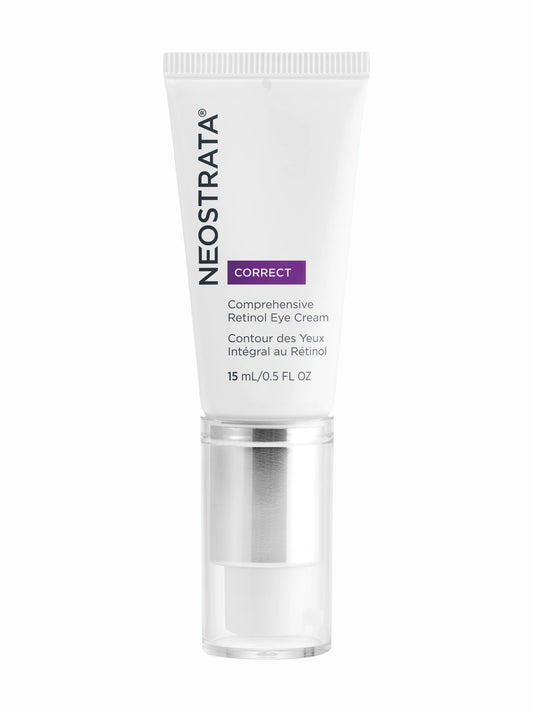 NeoStrata Comprehensive Retinol Eye Cream packaging, a white tube with the brand and product name, indicating it contains 15ml of the product.