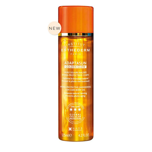 Institut Esthederm Adaptasun Golden Glow sun care product on a white background