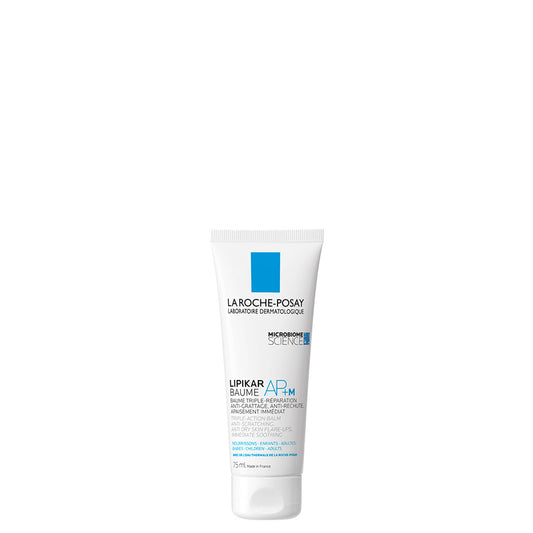 Tube of LA ROCHE-POSAY Lipikar Balm AP+M body lotion against a white background.