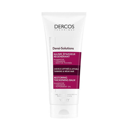 Vichy Dercos Densi solutions hair thickening balm in a white tube 