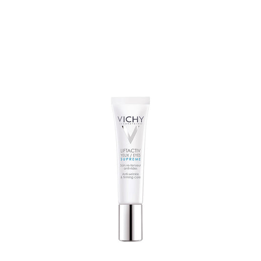 A tube of VICHY LIFTACTIV EYES Global Anti-Wrinkle & Firming Care for the eye area.