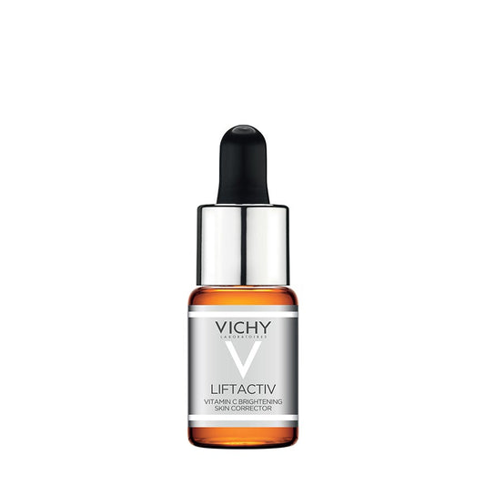 A bottle of VICHY LIFTACTIV Vitamin C Skin Brightening Corrector with a dropper dispenser.