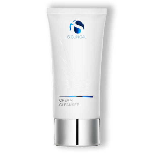A tube of Is Clinical Cream Cleanser with a white and silver design, indicating it is a cream-based facial cleanser.