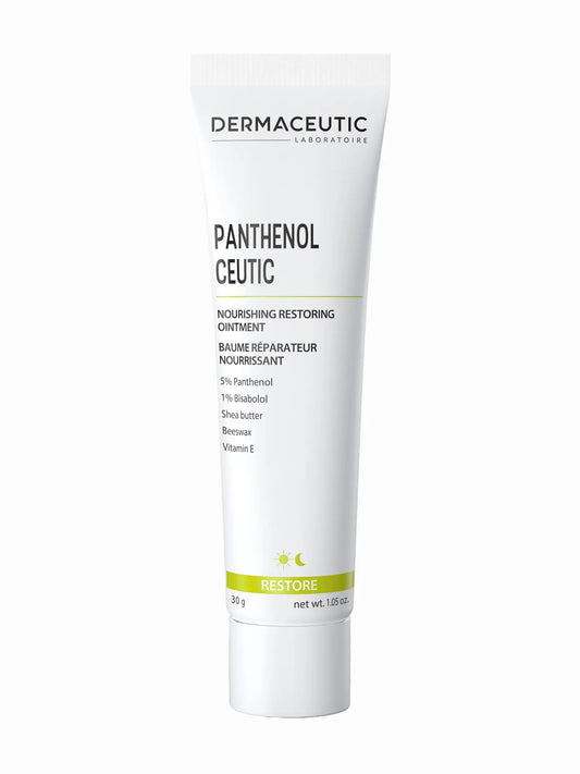 A tube of Dermaceutic Panthenol Ceutic nourishing ointment.