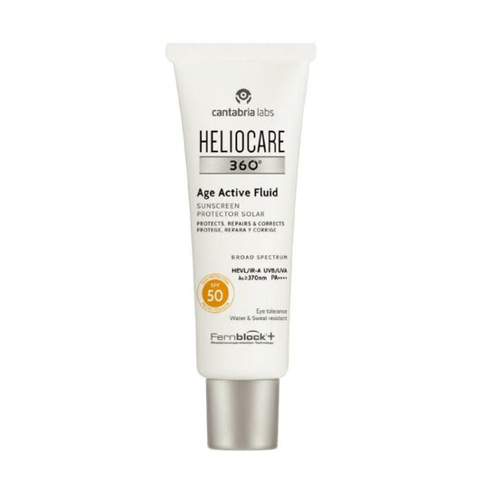 Heliocare 360 Age Active Fluid spf 50 white tube with silver lid