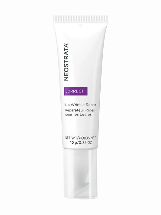 Tube of NeoStrata Lip Wrinkle Repair cream with white and purple packaging.