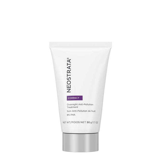 A tube of NeoStrata Overnight Anti-Pollution Treatment, typically used for skincare.