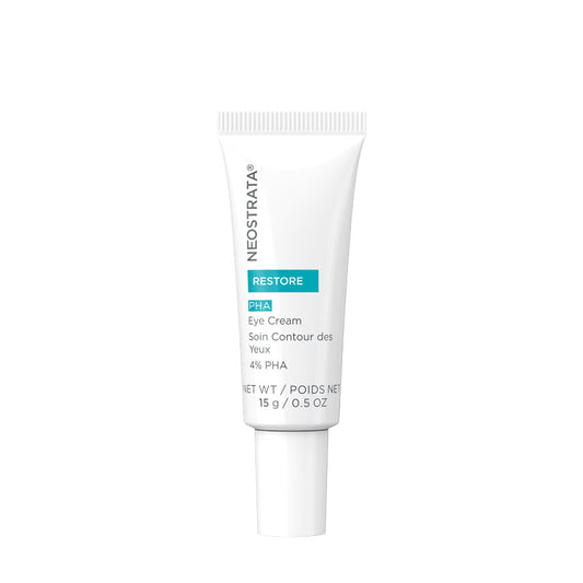 Tube of NeoStrata PHA Eye Cream with white and teal packaging, designed for eye cream application.