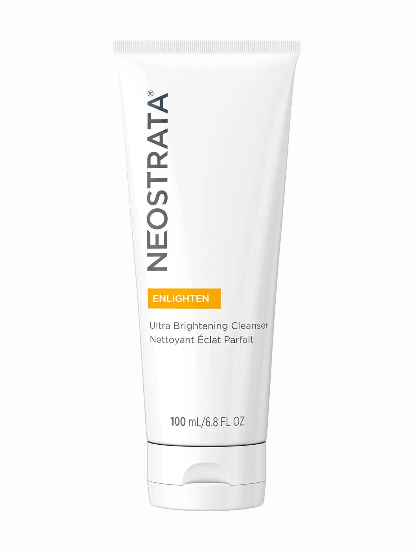 Tube of NeoStrata Ultra Brightening Cleanser with white and yellow packaging, 100ml size.