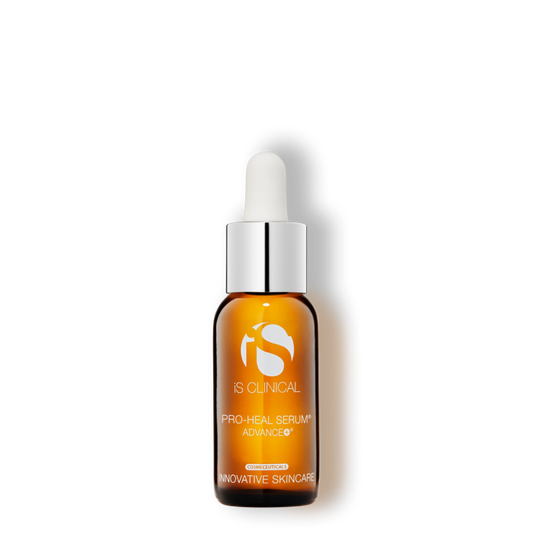 A bottle of Pro-Heal Serum by IS Clinical with a dropper cap.