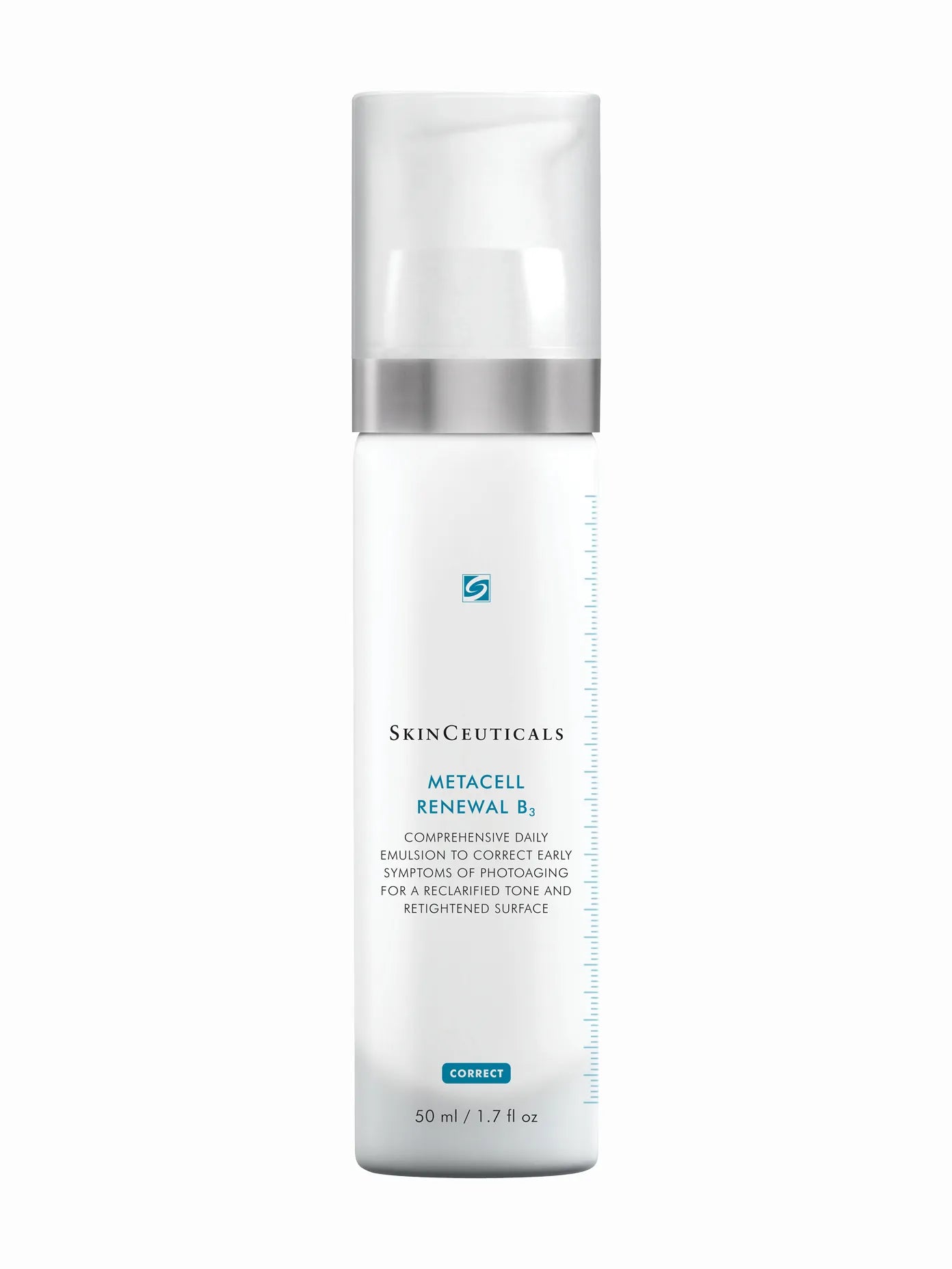 A pump bottle of SkinCeuticals Metacell Renewal B3 moisturizer.