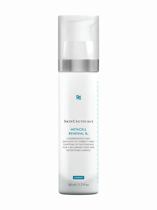 A pump bottle of SkinCeuticals Metacell Renewal B3 moisturizer.