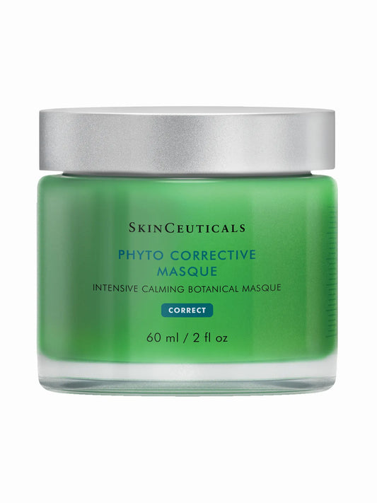 A jar of SkinCeuticals Phyto Corrective Masque, an intensive calming botanical facial masque.