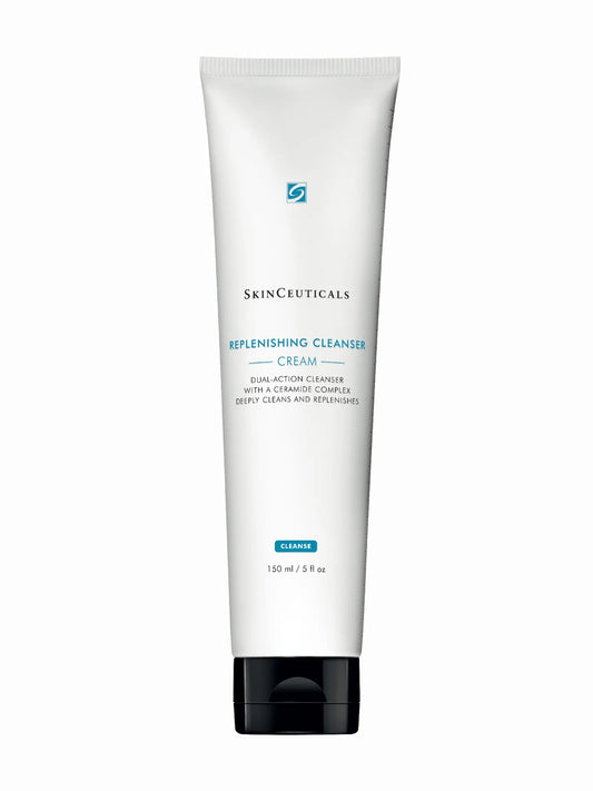 SkinCeutcals replenishing cleanser in white tube with black cap