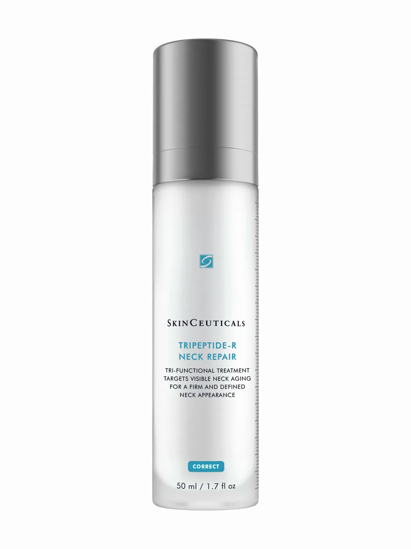 A pump bottle of SkinCeuticals Tripeptide-R Neck Repair cream.